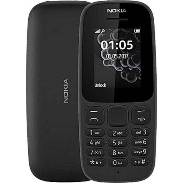 Nokia 105 (2019) Dual SIM Κινητό με Κουμπιά (Αγγλικό Μενού) Μαύρο